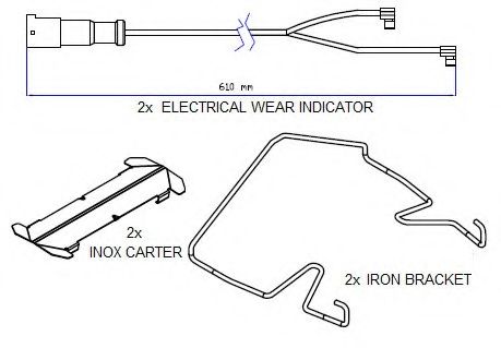 Сигнализатор, износ тормозных колодок HALDEX 96150