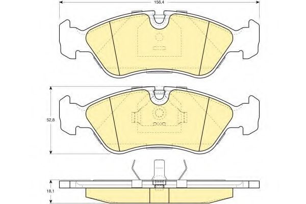 Комплект тормозных колодок, дисковый тормоз GIRLING 6109512