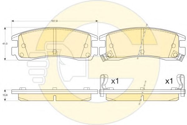 Комплект тормозных колодок, дисковый тормоз GIRLING 6140989