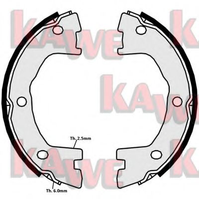 Комплект тормозных колодок, стояночная тормозная система KAWE 09250