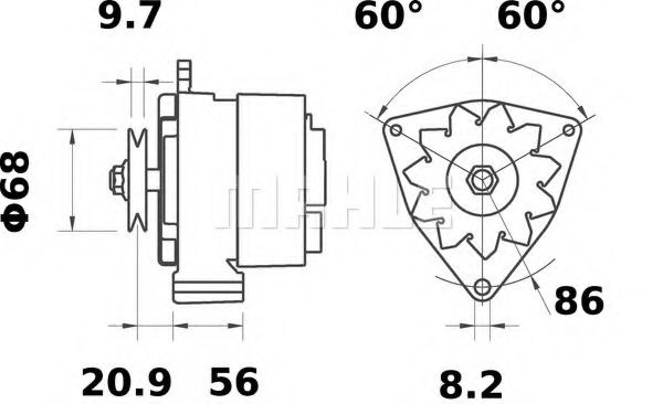 Генератор MAHLE ORIGINAL MG 604