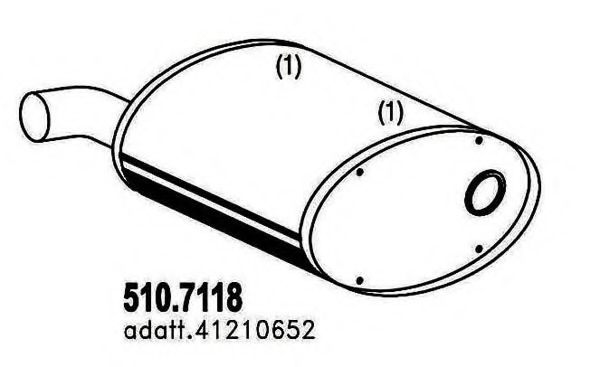 Средний / конечный глушитель ОГ ASSO 510.7118