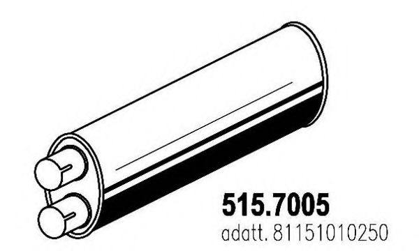 Средний / конечный глушитель ОГ ASSO 515.7005