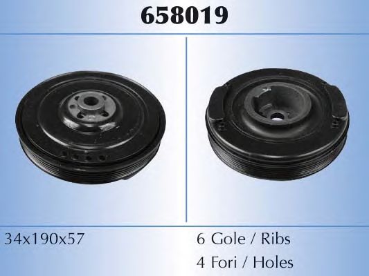 Ременный шкив, коленчатый вал MALÒ 658019BER