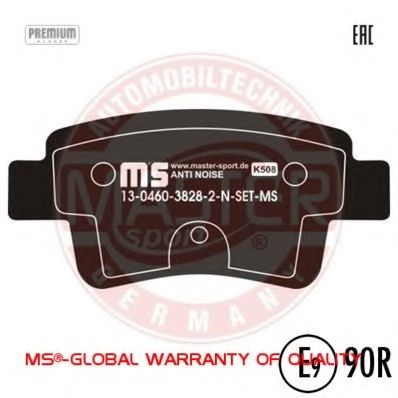 Комплект тормозных колодок, дисковый тормоз MASTER-SPORT 13046038282N-SET-MS