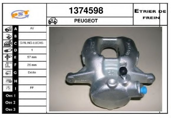 Тормозной суппорт SNRA 1374598