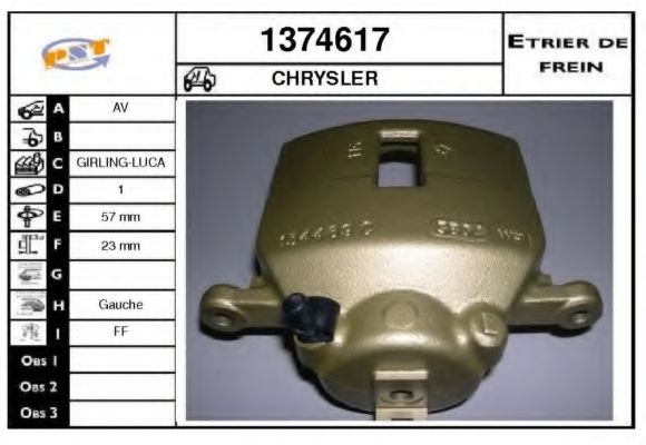 Тормозной суппорт SNRA 1374617