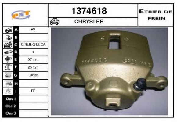 Тормозной суппорт SNRA 1374618