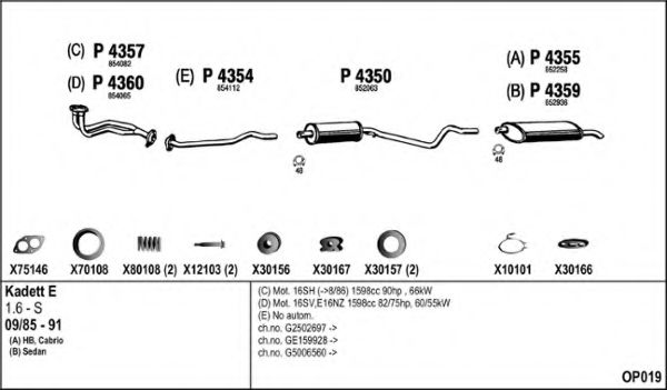 Система выпуска ОГ FENNO OP019