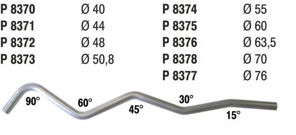 Труба выхлопного газа, универсальная FENNO 8378
