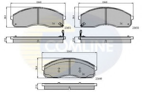 Комплект тормозных колодок, дисковый тормоз COMLINE CBP3968