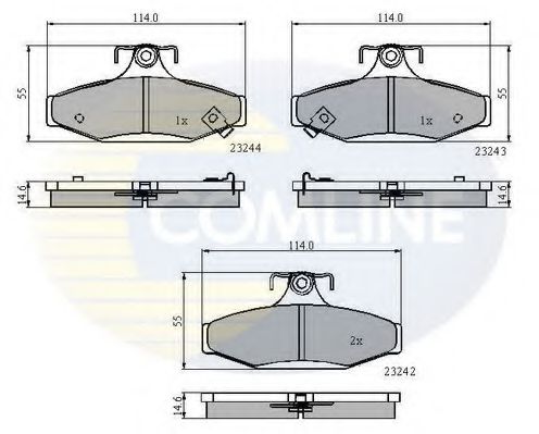 Комплект тормозных колодок, дисковый тормоз COMLINE CBP3586