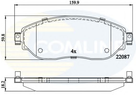 Комплект тормозных колодок, дисковый тормоз COMLINE CBP02285