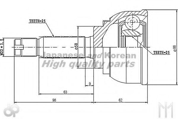 Шарнирный комплект, приводной вал ASHUKI MI-220I