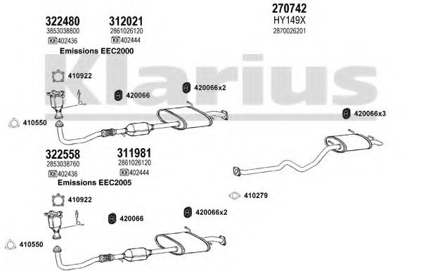 Система выпуска ОГ KLARIUS 450127E