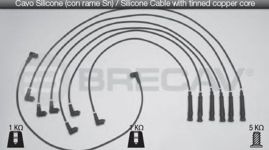 Комплект проводов зажигания BRECAV 04.510