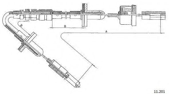 Трос, управление сцеплением CABOR 11201