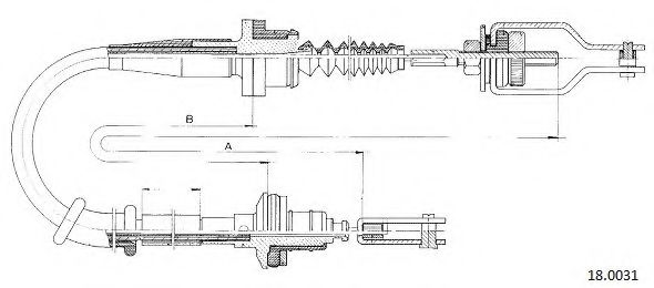 Трос, управление сцеплением CABOR 18.0031
