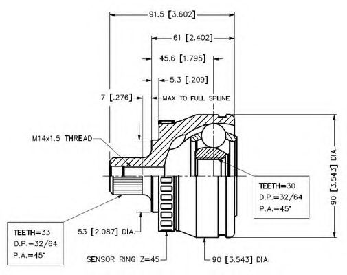 Шарнирный комплект, приводной вал VEMA 18644