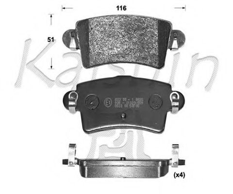 Комплект тормозных колодок, дисковый тормоз KAISHIN D10090