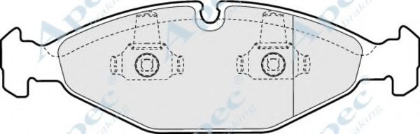 Комплект тормозных колодок, дисковый тормоз APEC braking PAD837