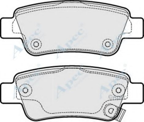 Комплект тормозных колодок, дисковый тормоз APEC braking PAD1940