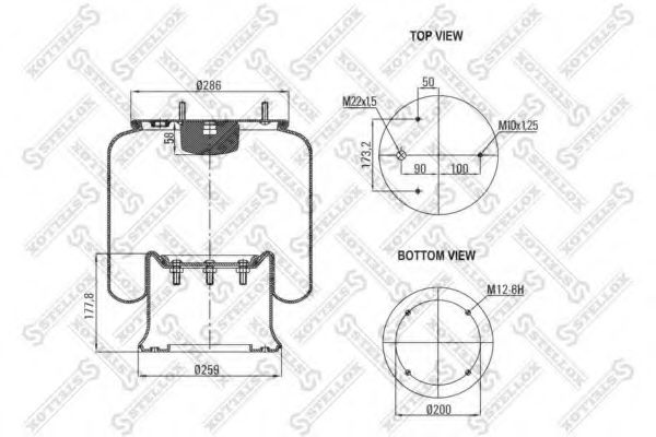Кожух пневматической рессоры STELLOX 84-00126-SX