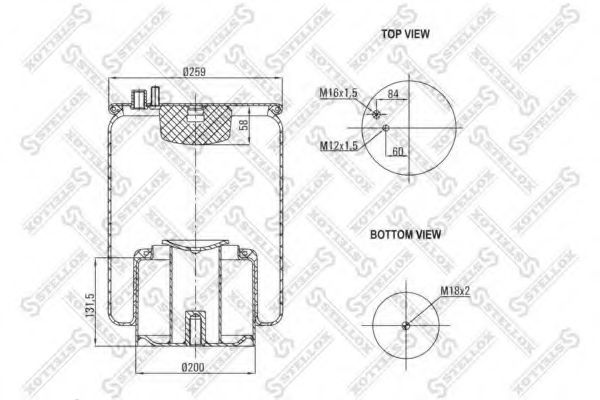 Кожух пневматической рессоры STELLOX 84-00134-SX