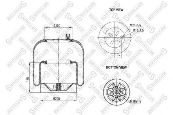 Кожух пневматической рессоры STELLOX 90-43903-SX