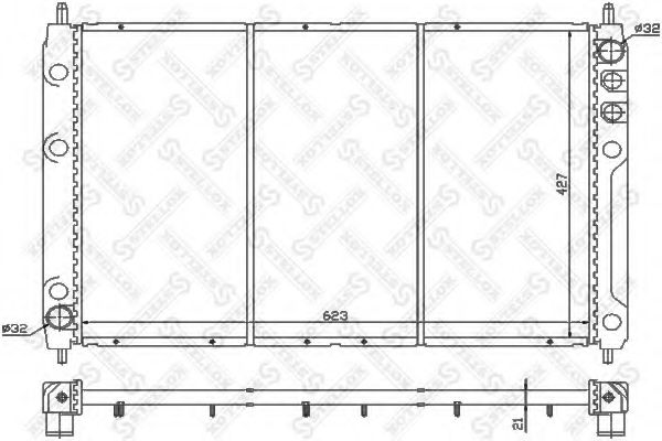 Радиатор, охлаждение двигателя STELLOX 10-26224-SX