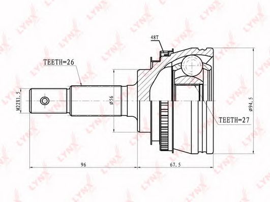 Шарнирный комплект, приводной вал LYNXauto CO-7584A