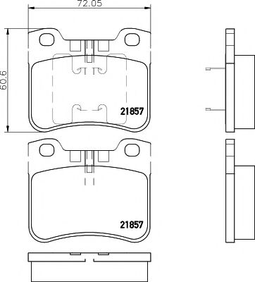 Комплект тормозных колодок, дисковый тормоз HELLA PAGID 8DB 355 008-301