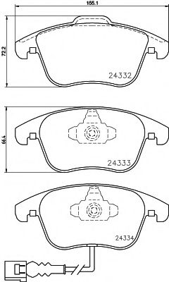 Комплект тормозных колодок, дисковый тормоз HELLA PAGID 8DB 355 014-031