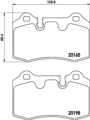 Комплект тормозных колодок, дисковый тормоз HELLA PAGID 8DB 355 015-881