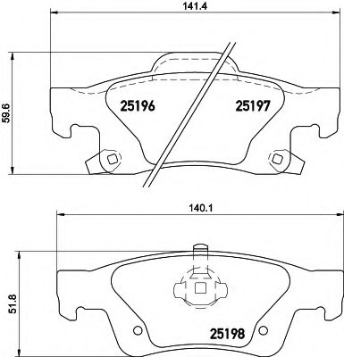 Комплект тормозных колодок, дисковый тормоз HELLA PAGID 8DB 355 020-351