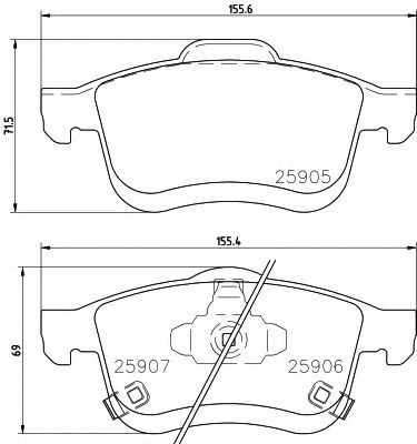 Комплект тормозных колодок, дисковый тормоз HELLA PAGID 8DB 355 021-801