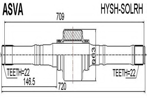 Приводной вал ASVA HYSH-SOLRH