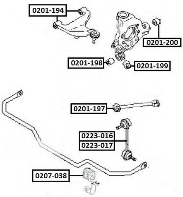Тяга / стойка, стабилизатор ASVA 0223-017