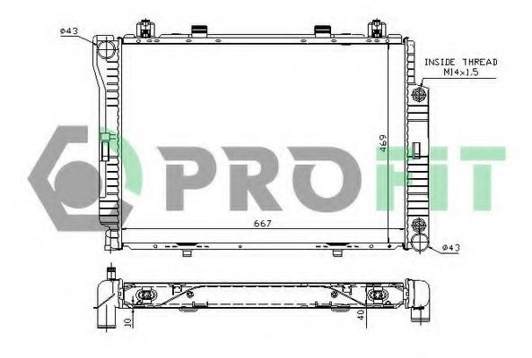 Радиатор, охлаждение двигателя PROFIT PR 3562A1
