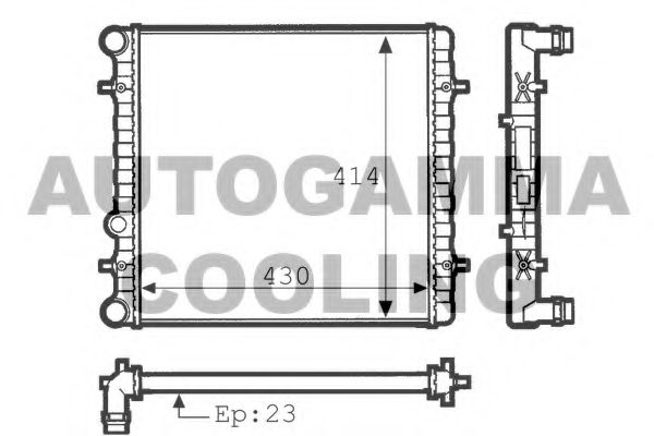 Радиатор, охлаждение двигателя AUTOGAMMA 100968