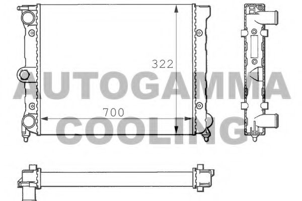 Радиатор, охлаждение двигателя AUTOGAMMA 101066