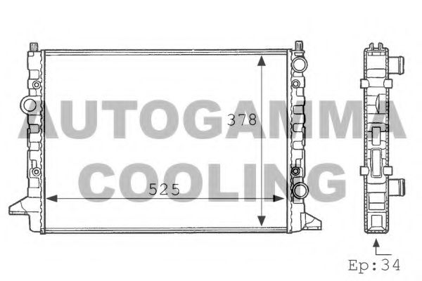 Радиатор, охлаждение двигателя AUTOGAMMA 101076