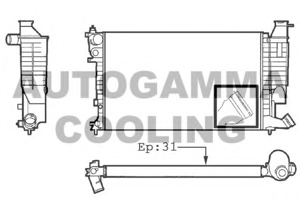 Радиатор, охлаждение двигателя AUTOGAMMA 101311