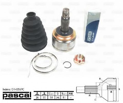 Шарнир, приводной вал PASCAL G14056PC