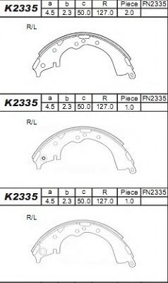 Комплект тормозных колодок ASIMCO K2335