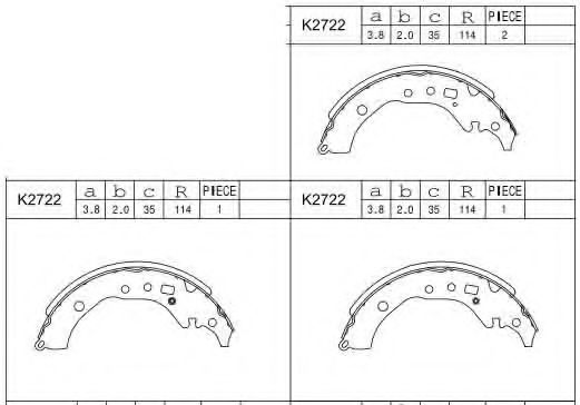 Комплект тормозных колодок ASIMCO K2722