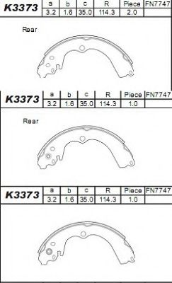 Комплект тормозных колодок ASIMCO K3373