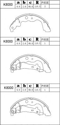 Комплект тормозных колодок ASIMCO K8000