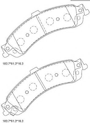 Комплект тормозных колодок, дисковый тормоз ASIMCO KD6342