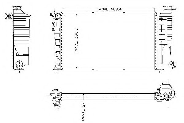 Радиатор, охлаждение двигателя ORDONEZ 1020834809